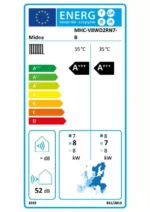 Energijska nalepka Midea-MHC-V8WD2RN7-B-energy-label